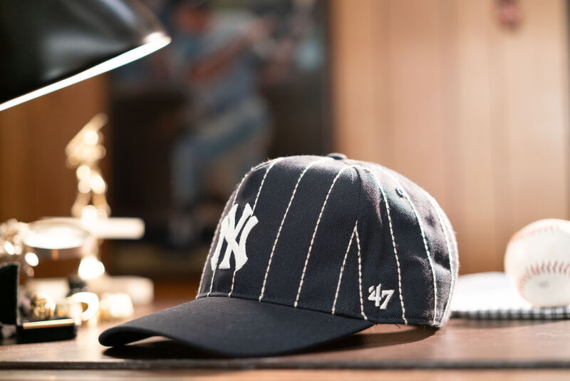 Chicago Cubs Rawlings '47 Brand Pinstripe Hitch Hat